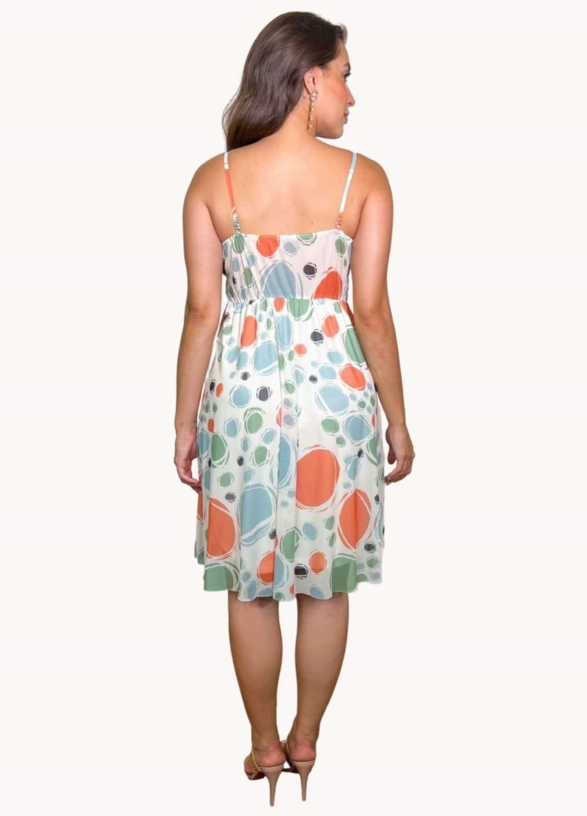 Vista 2 VESTIDO CURTO DE TULE COM TRESPASSE NO BUSTO Art Livre laranja