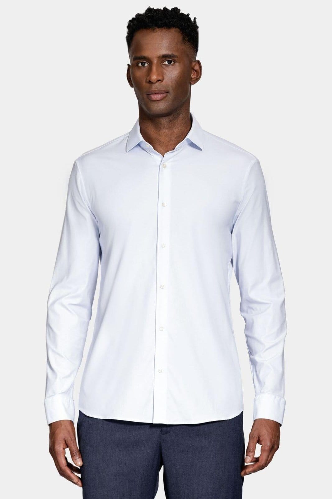 Vista 2 Camisa Aramis Manga Longa Regular Liso Azul e Branco Aramis azul marinho