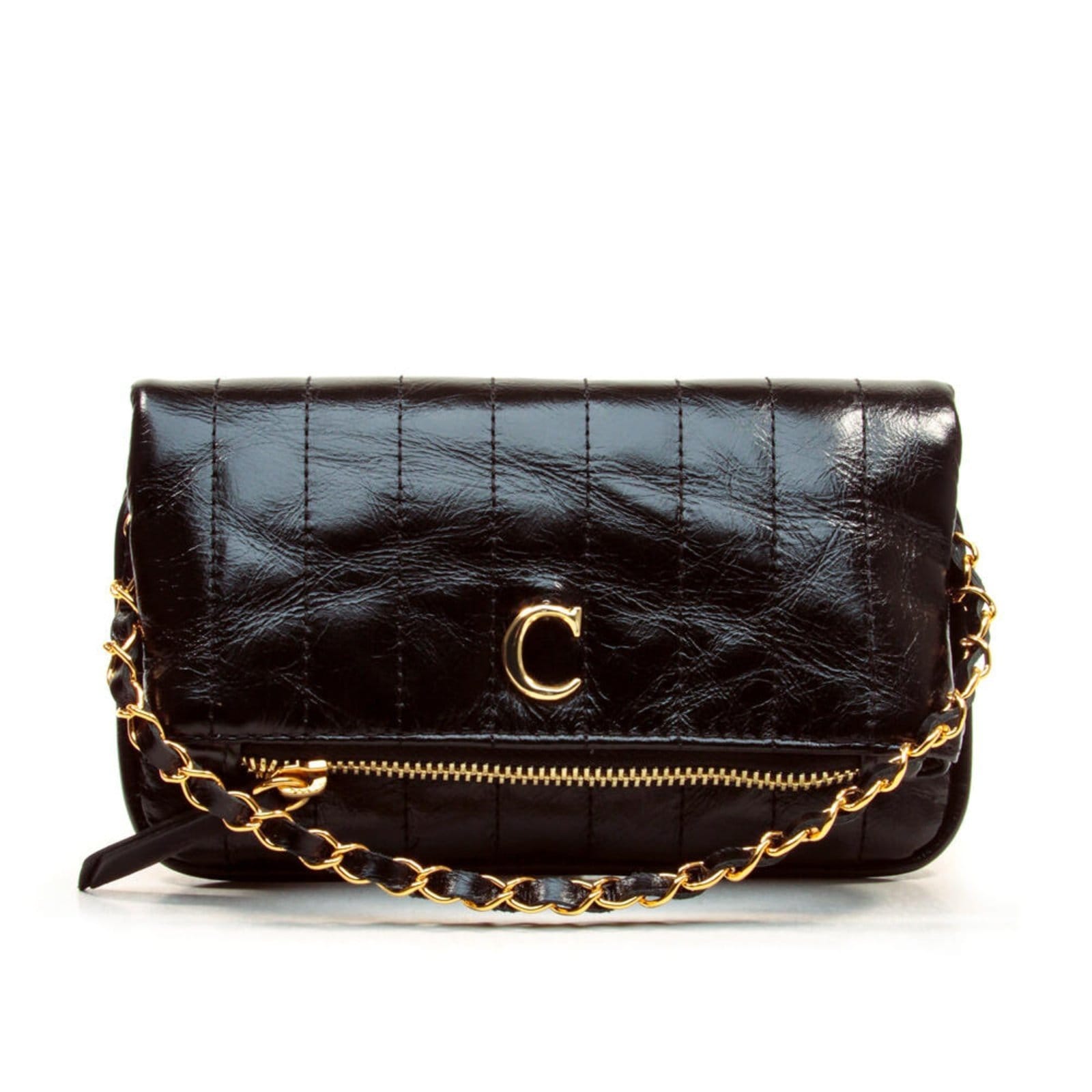 Bolsa Bellah Couro Preto Cecconello C