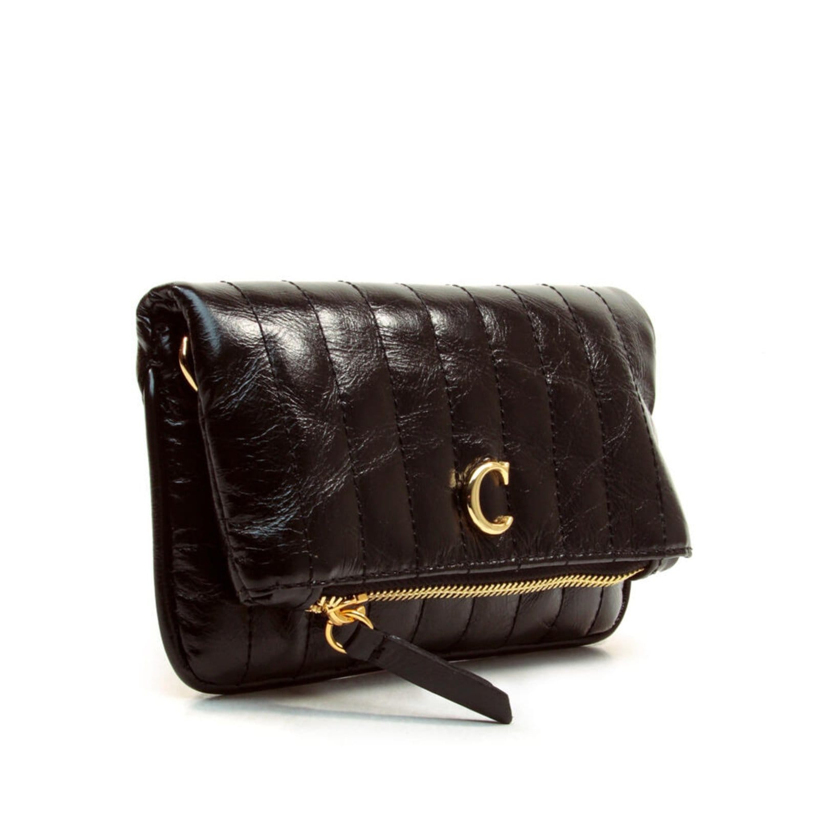 Vista 2 Bolsa Bellah Couro Preto Cecconello C Cecconello unico