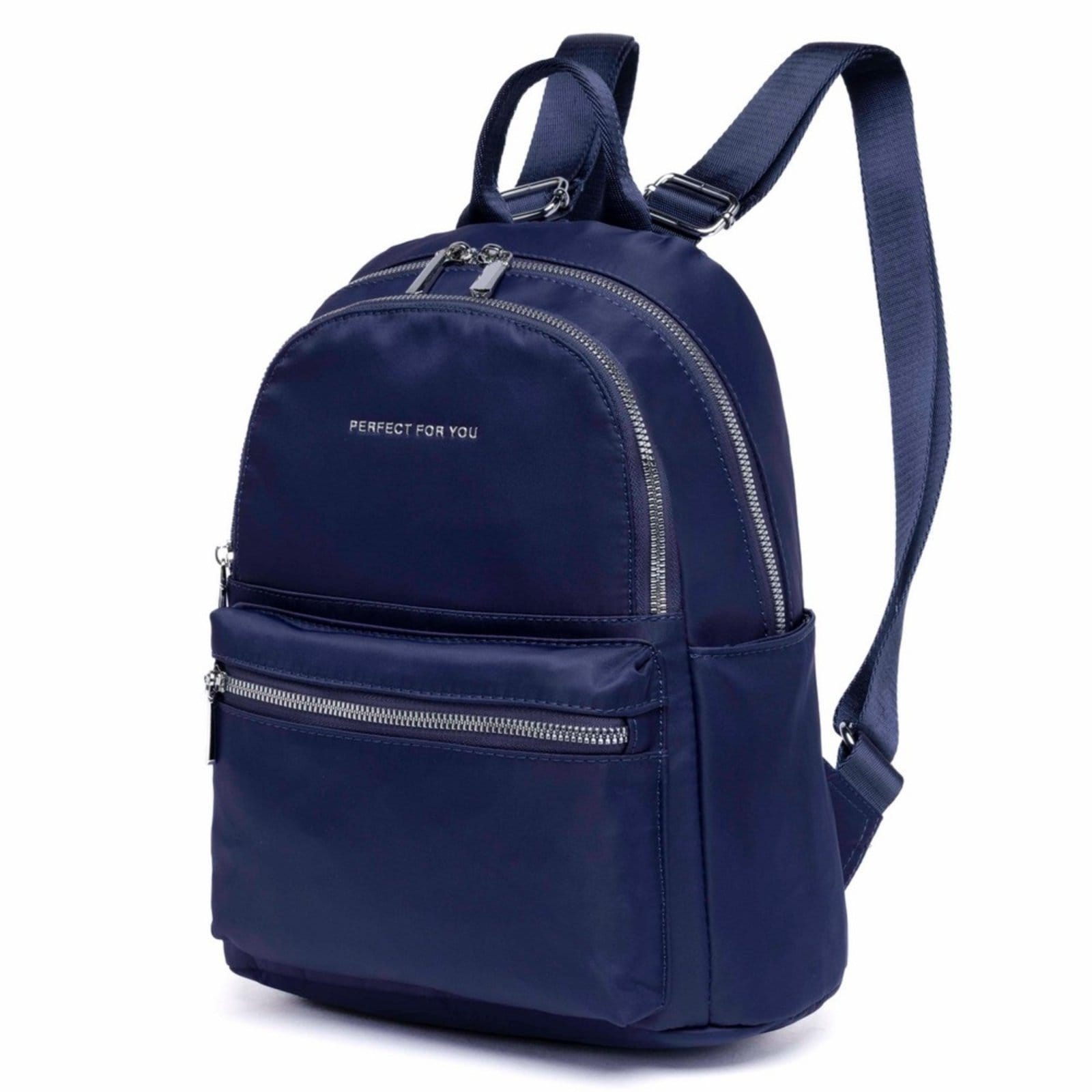 Vista 2 Mochila Feminina Escolar Reforçada Trabalho Espaçosa Perfect For You azul