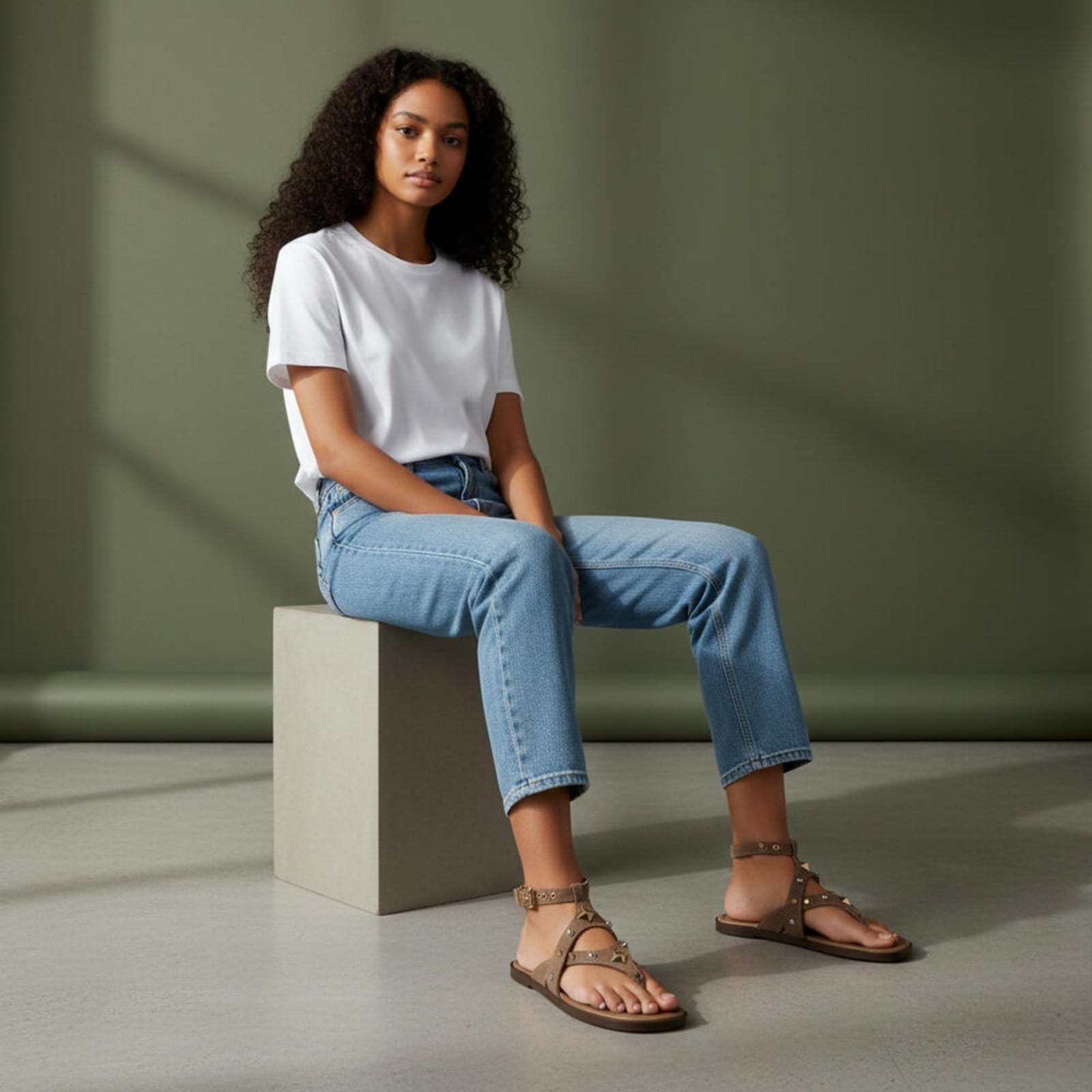 Vista 2 Sandália Feminina Flat Via Marte 329004 5833294 VIA MARTE cinza