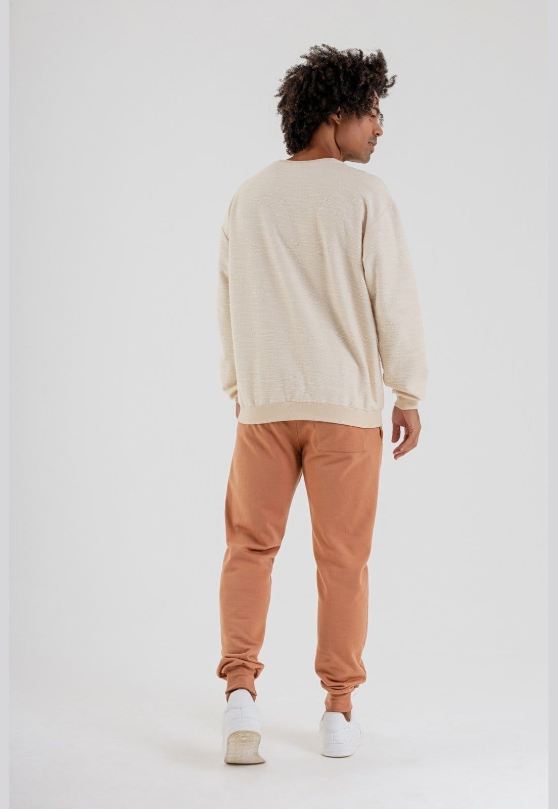 Vista 2 Blusão Masculino em Moletom Flamê The Philippines The Philippines bege