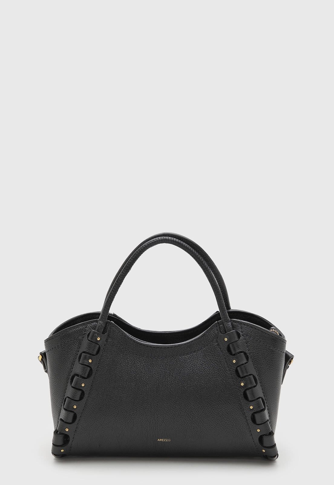 Bolsa Feminina Arezzo Alça Tiracolo Detalhe Trançado Preta