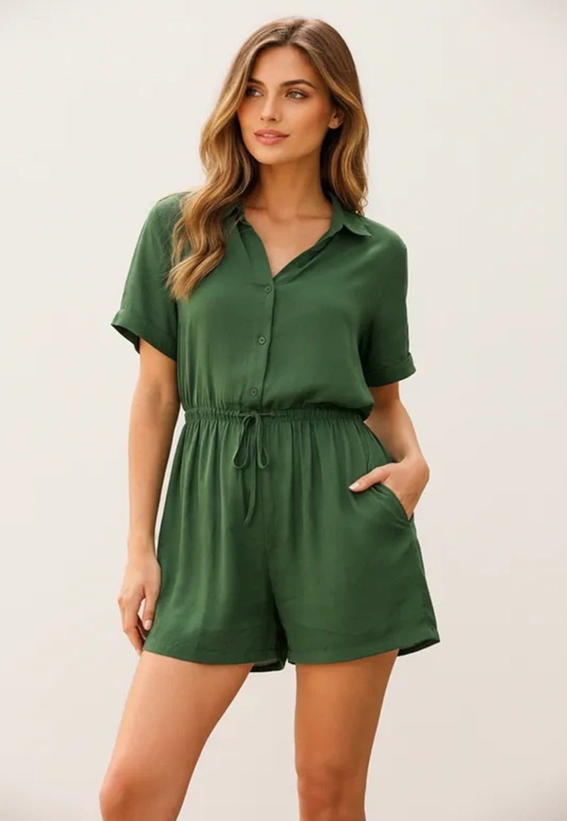 Vista 2 Conjunto Amazônia Vital Short e Camisa Encanto Amazonia Vital verde