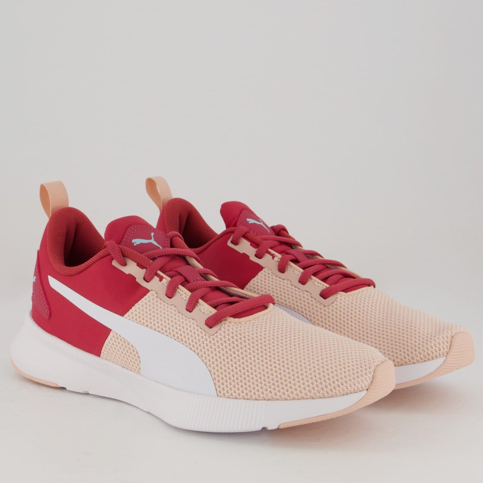 Vista 2 Tênis Puma Flyer Lite 3 Feminino Claro Puma rosa