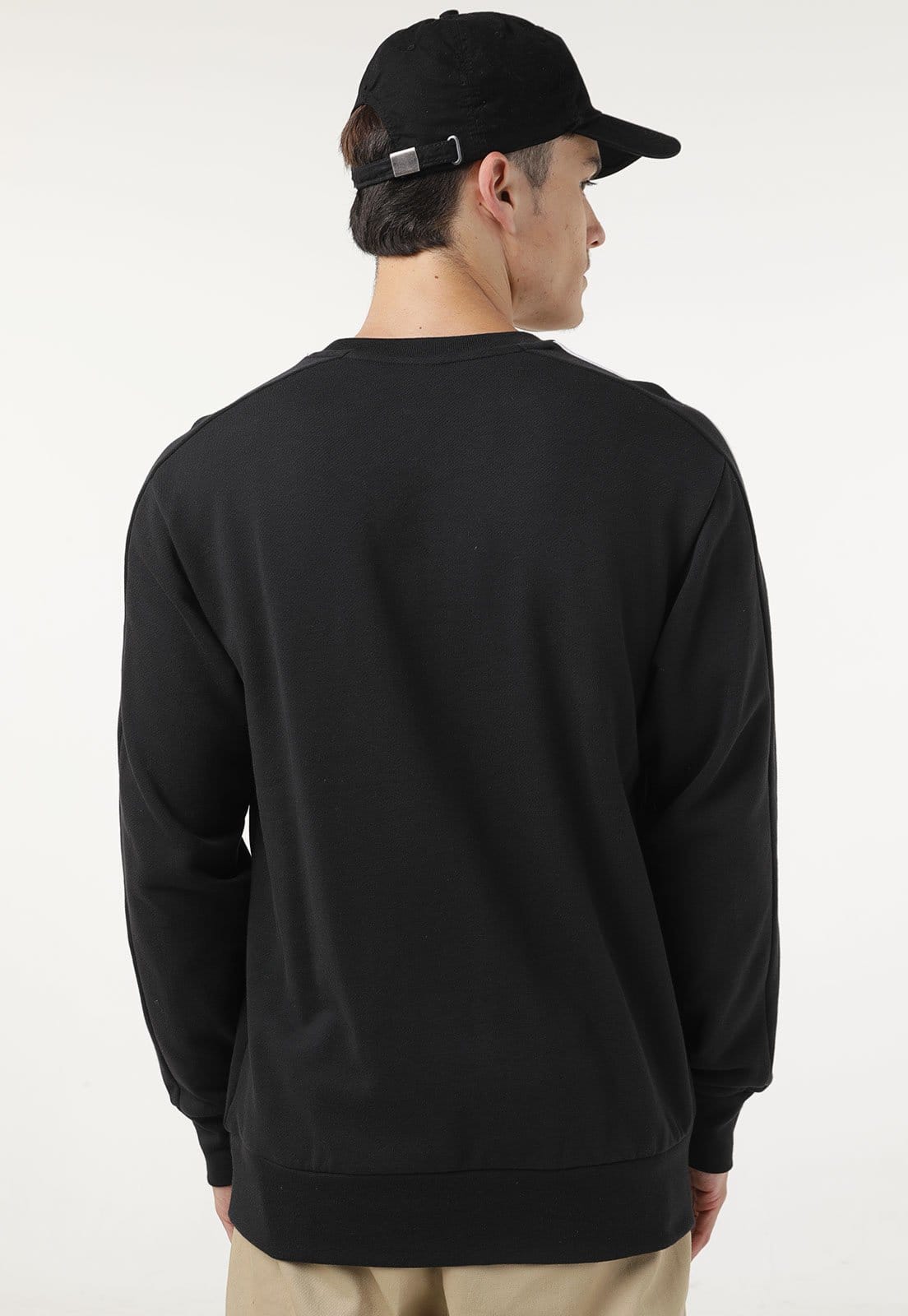 Vista 2 Blusa de Moletom Fechada adidas Sportswear Essentials 3-Stripes Preta adidas Sportswear preto