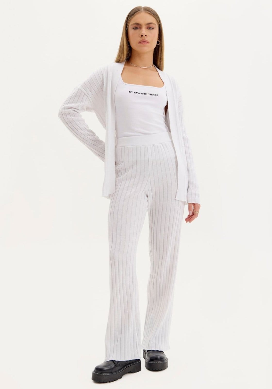 Calça Wide Leg Tricot