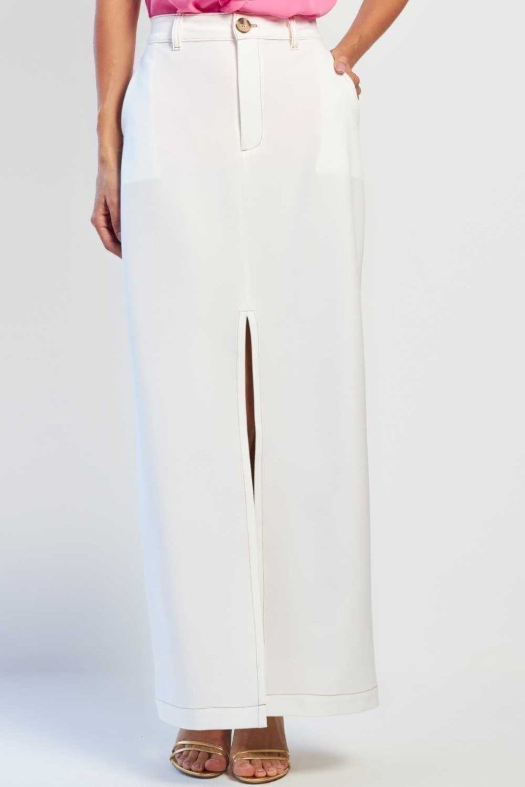 Vista 2 Saia Vanibele Longa Off White Vanibele off-white white