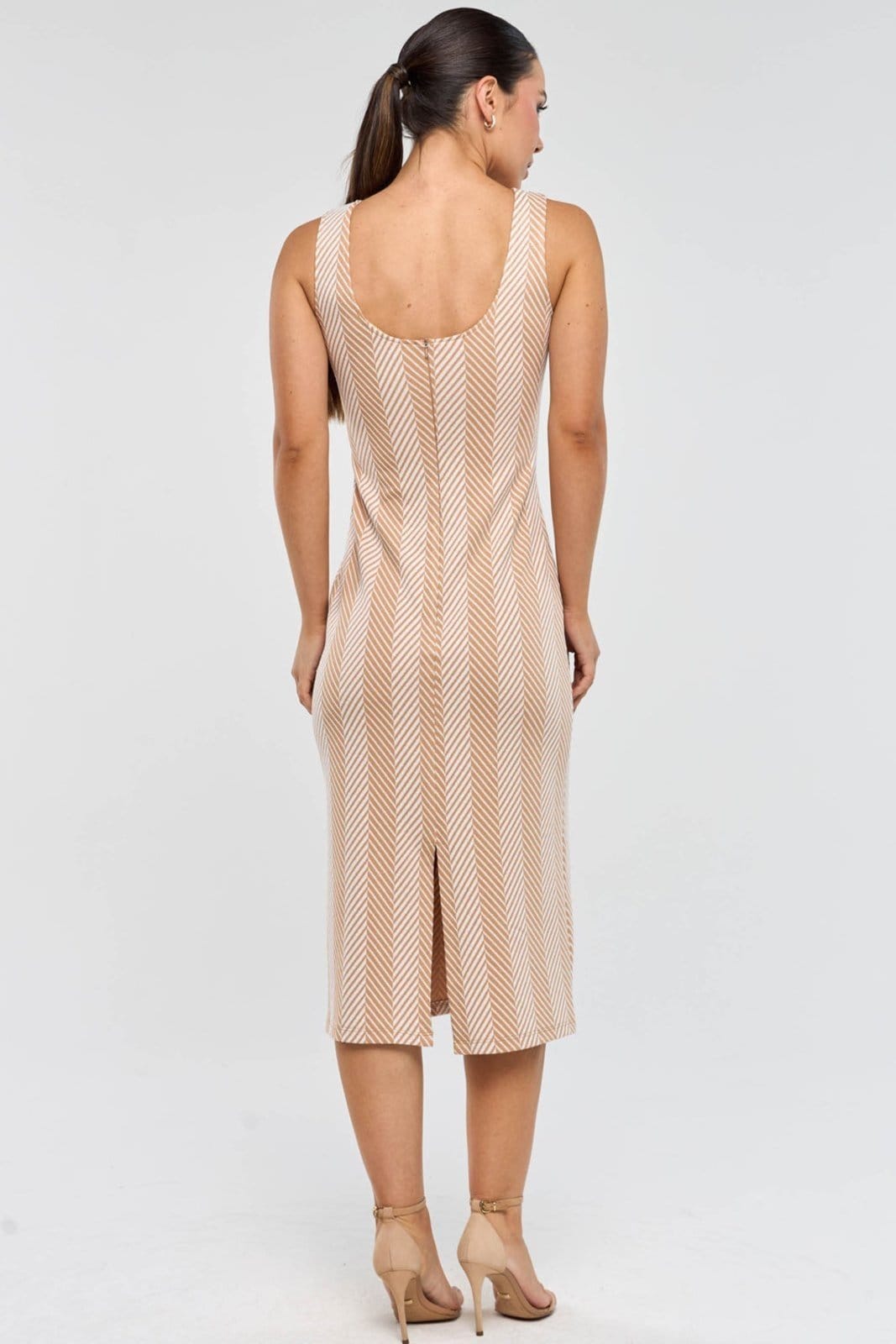 Vestido Midi PKS Jacquard Listras