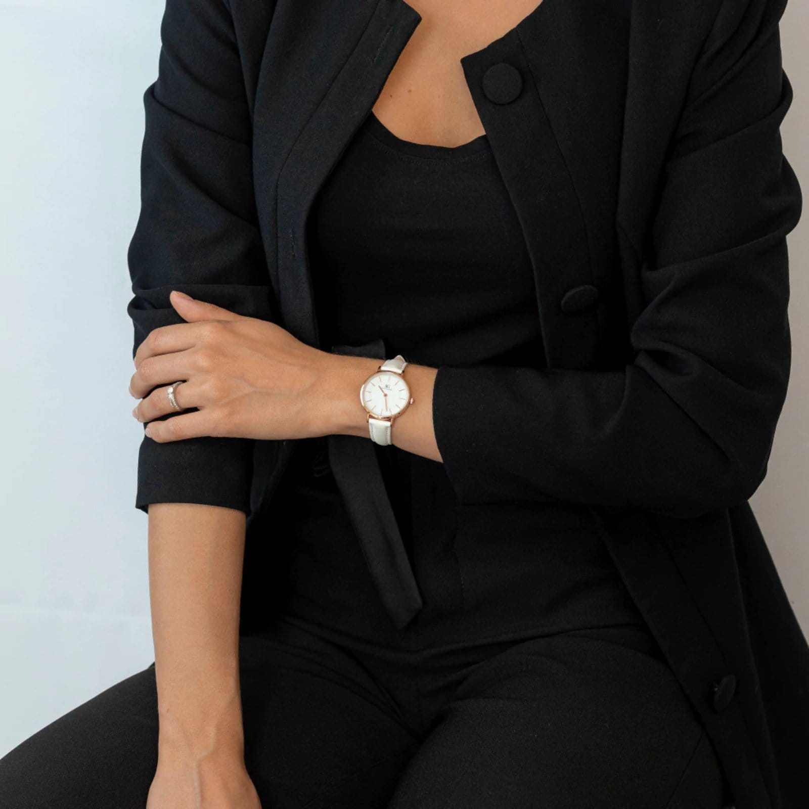 Vista 2 Relógio Feminino Saint Germain Branco Queens Rosé Gold 32mm Saint Germain Brand branco rosé