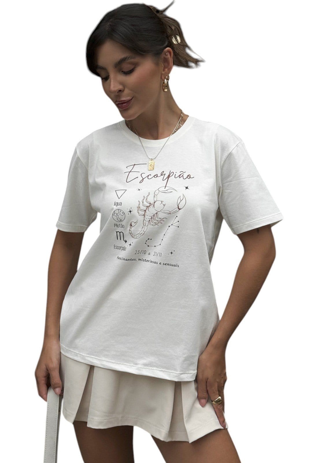 Camiseta Cianitas Off Estampa Signo Escorpião