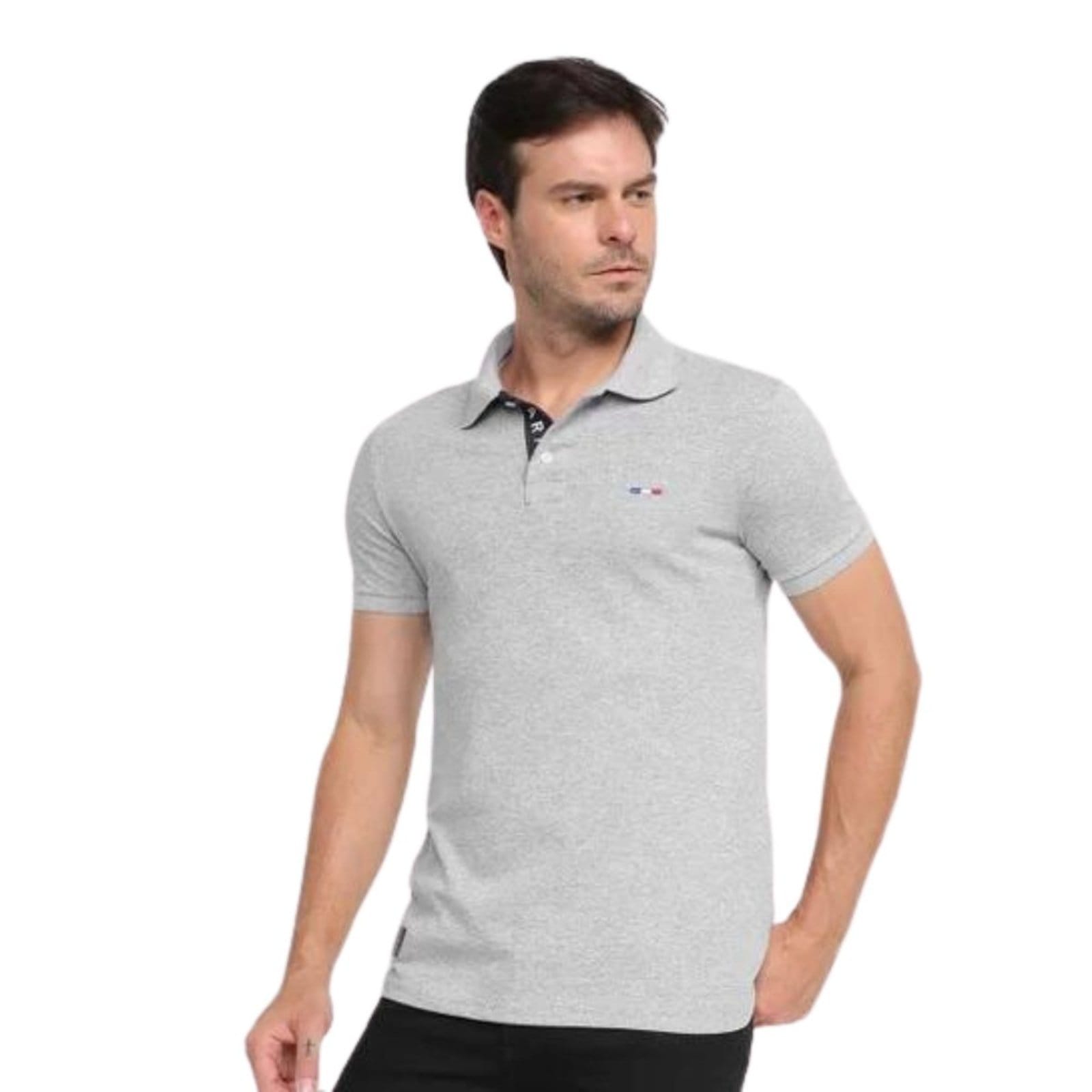 Camisa Polo FMF Masculina Básica Piquet no Estilo Tommy Bordado França