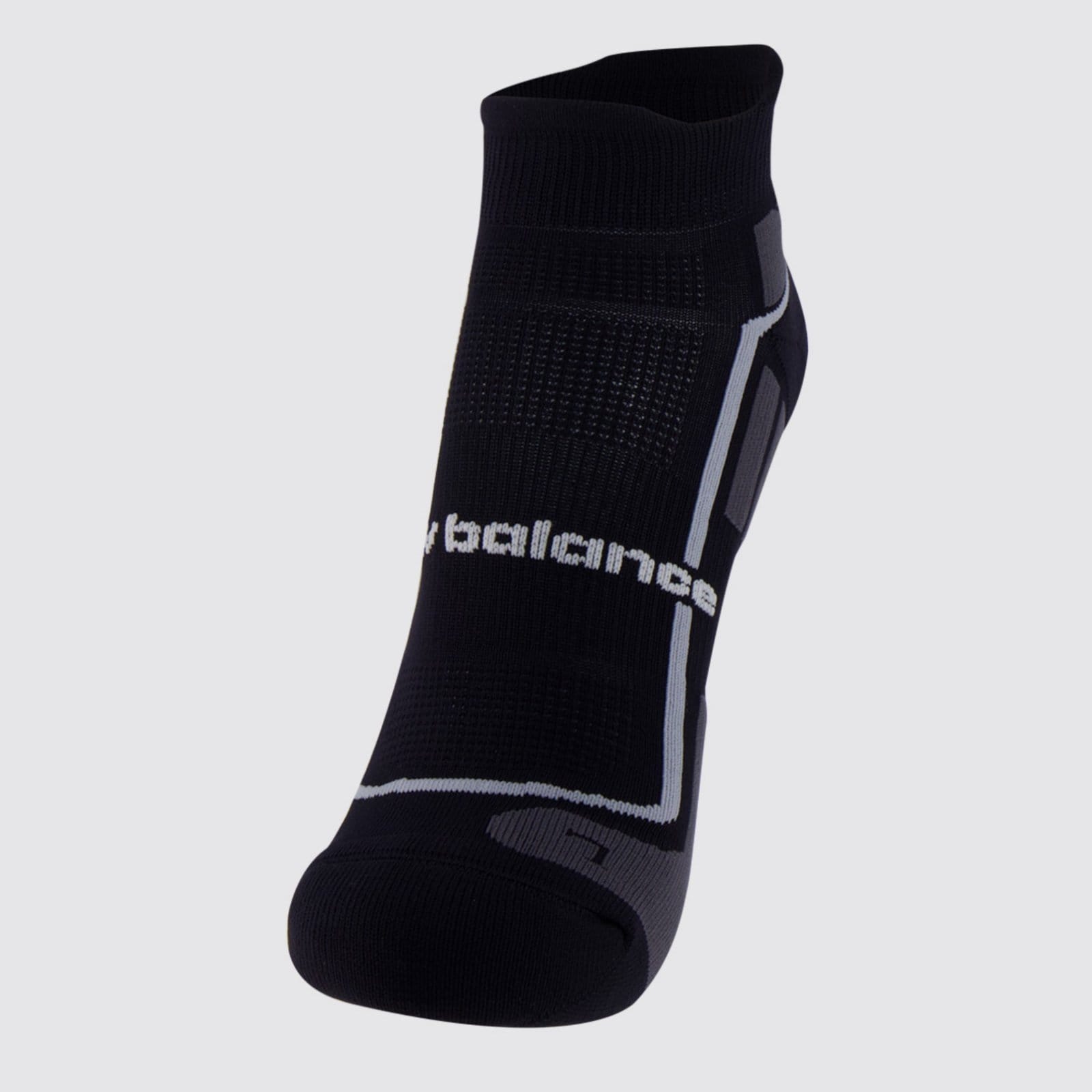 Vista principal Meia New Balance Cano Invisível e Cinza New Balance preto