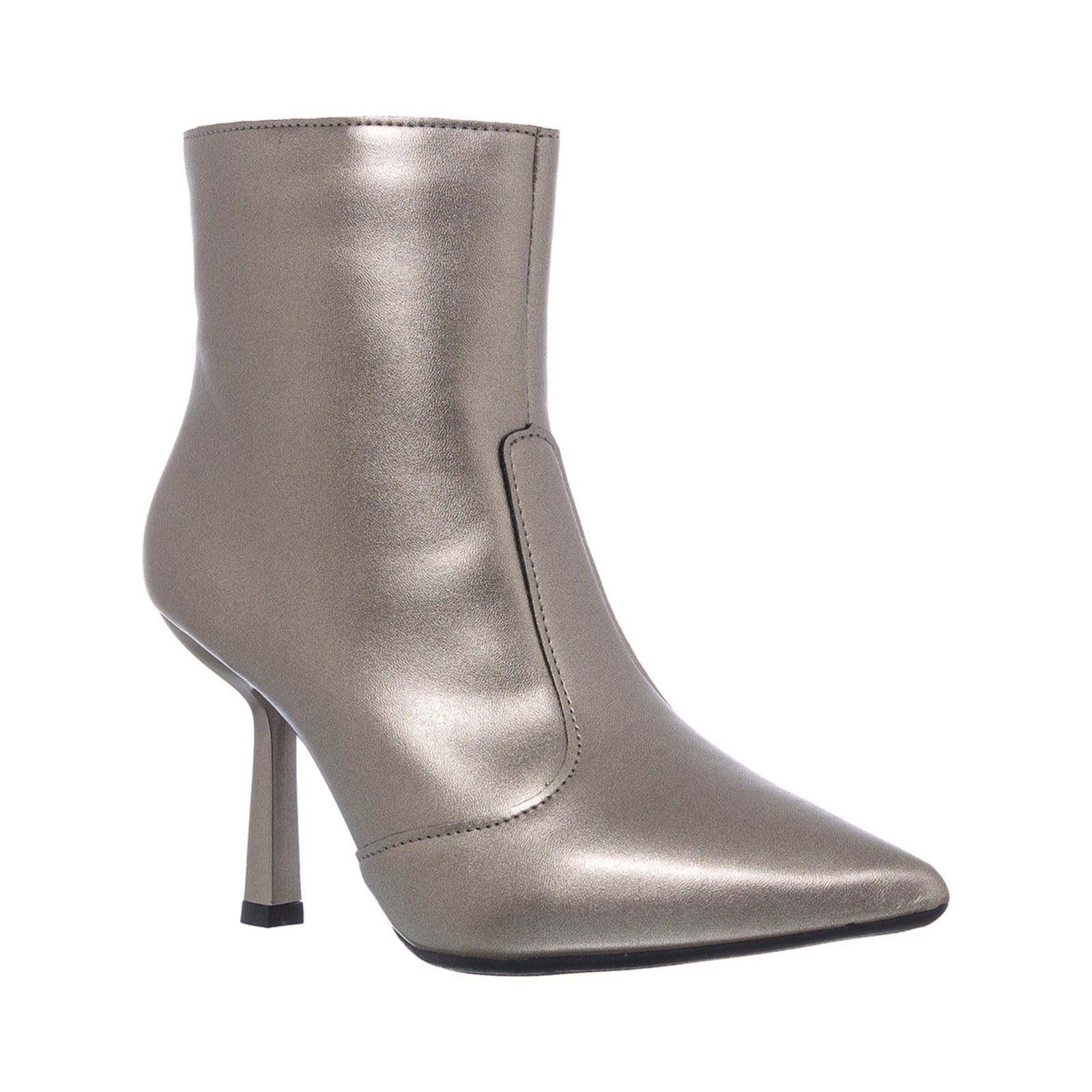 Bota Feminina Cano Curto Bico Fino Salto Alto Com Zíper Leve Velho