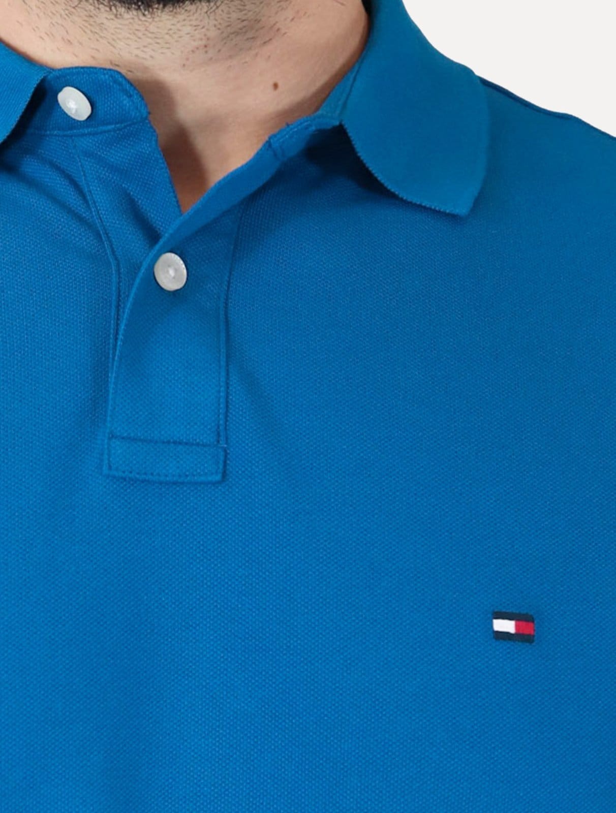Vista 2 Polo Tommy Hilfiger Masculina Regular Piquet 1985 Vibrant Royal Tommy Hilfiger azul