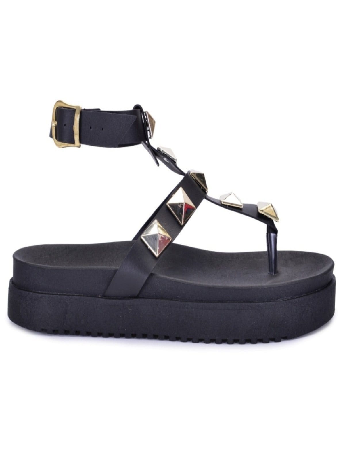 Vista 2 Sandália Papete Feminina Plataforma Com Fivela Ajustável 999 Footworks preto