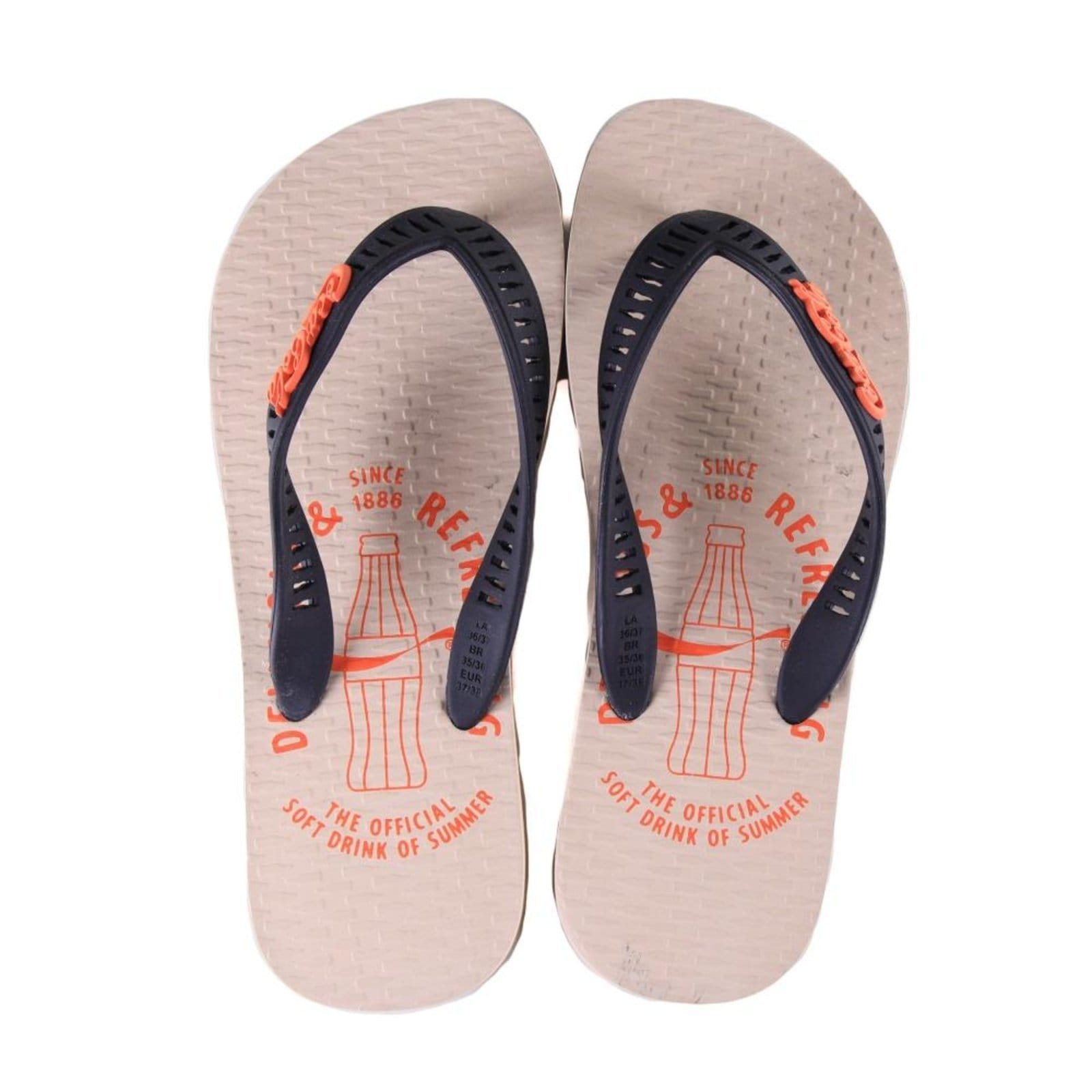 Chinelo Coca-Cola Cc4505 Off White Preto Incolor