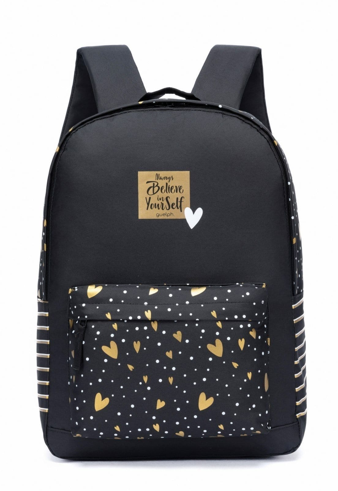 Mochila Feminina Guelph Preta Espaçosa Reforçada