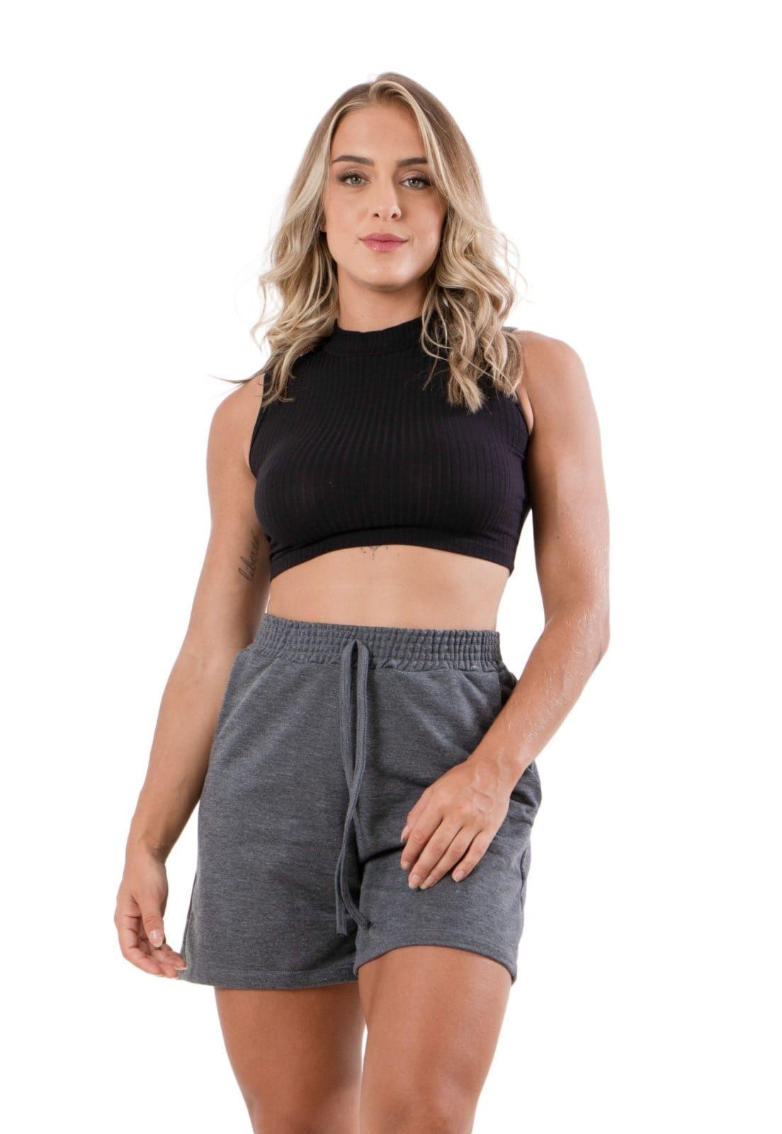 Short Diluxo Moletom Ferminino Claro