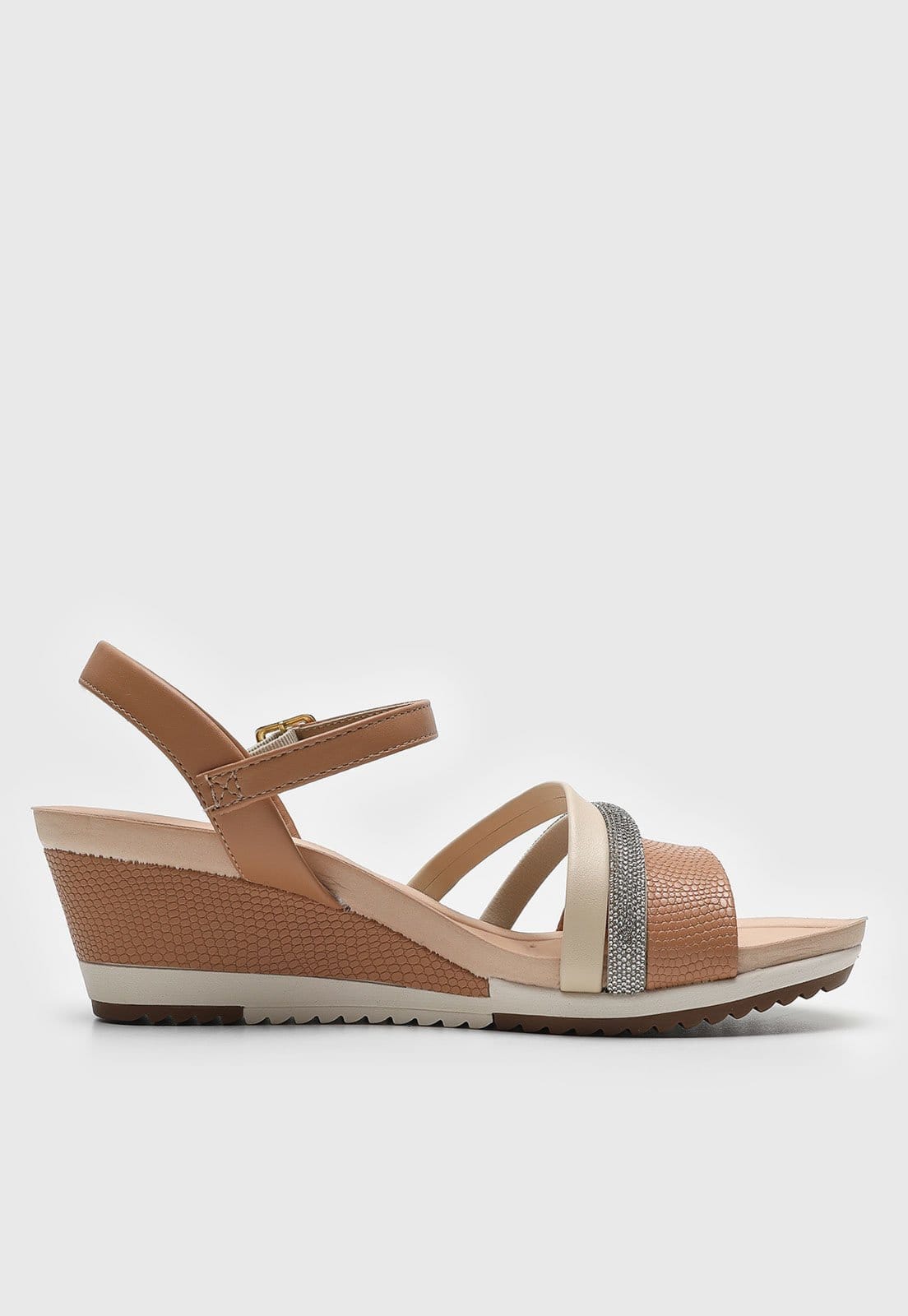 Vista 2 Sandália Anabela Modare Tira Hotfix MODARE bege