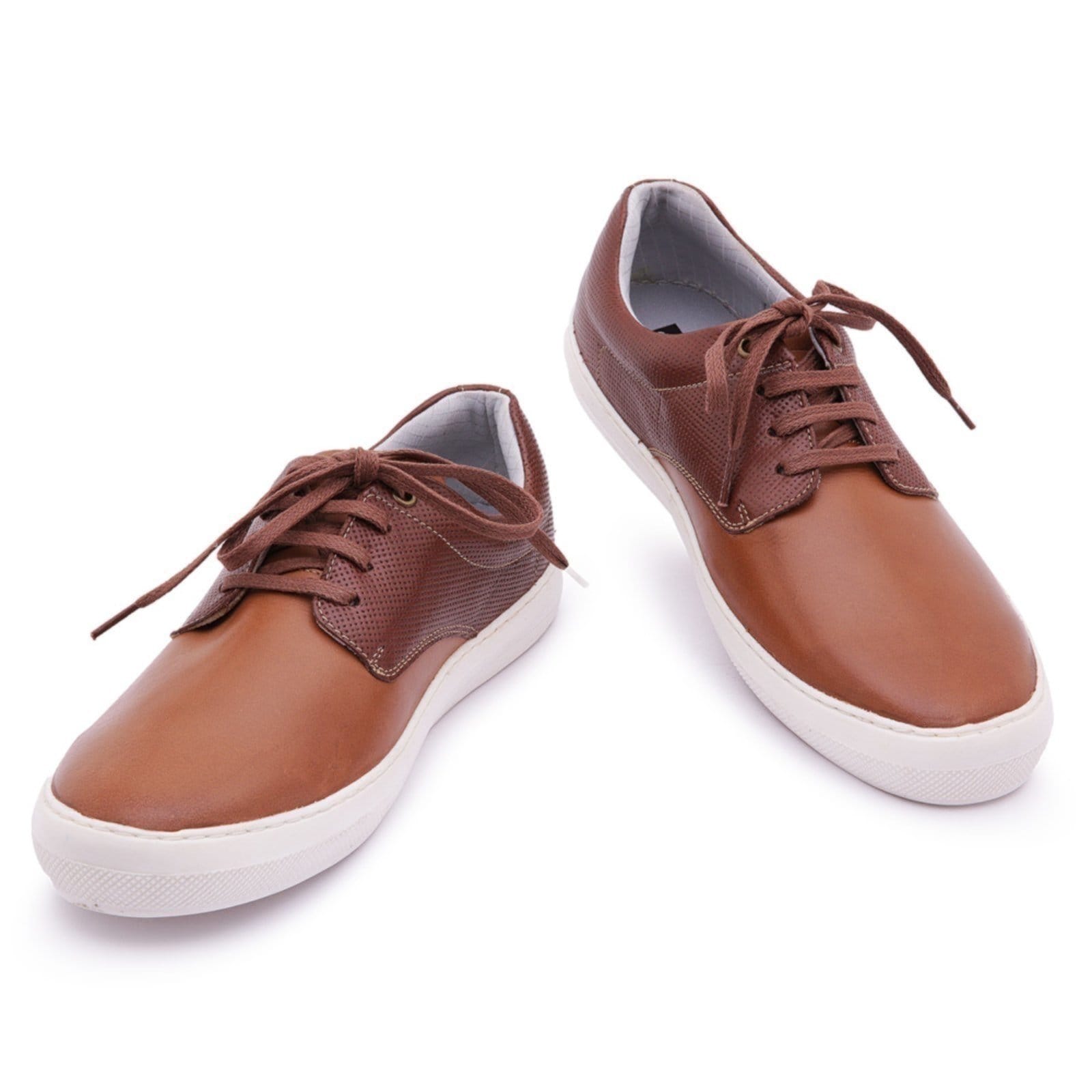 Vista 2 Sapatênis Centuria em Couro Conhaque Centuria Calçados caramelo