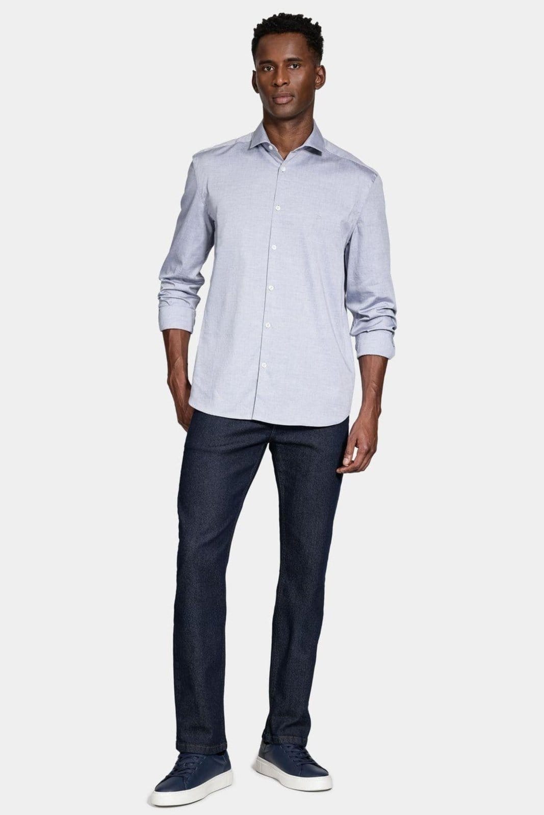 Vista 2 Camisa Aramis Manga Longa Pinpoint Escuro Aramis azul