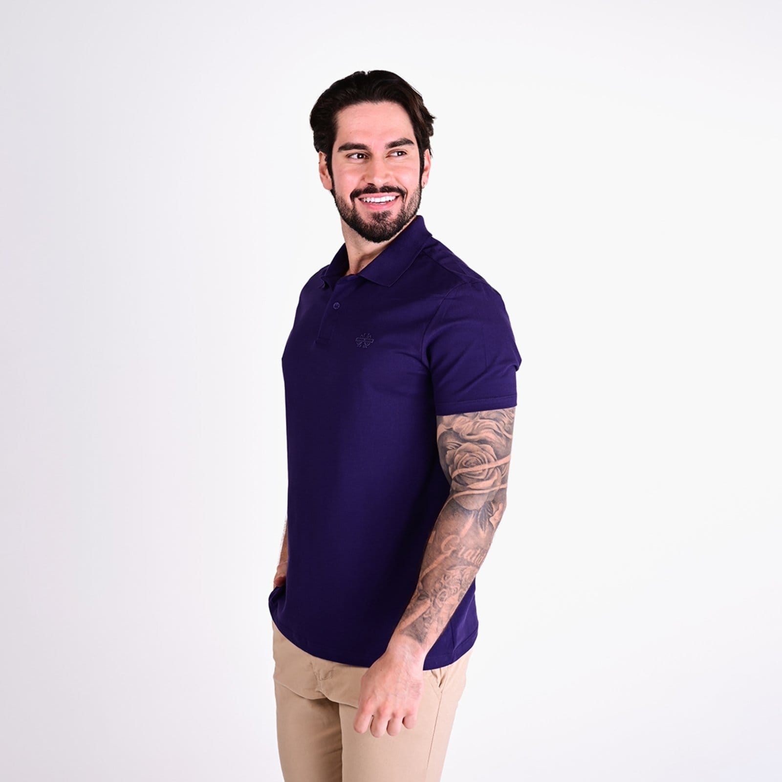 Vista 2 Camisa Polo John John Light Logo Jonh John roxo