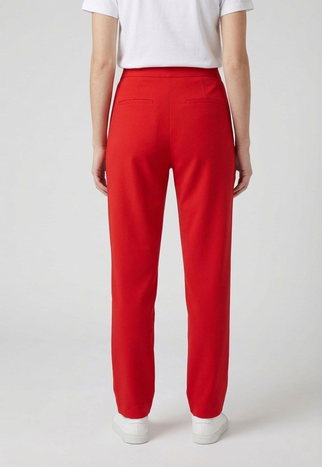 Vista 2 Calça Feminina Colcci Linho Reta Vermelha Colcci vermelho