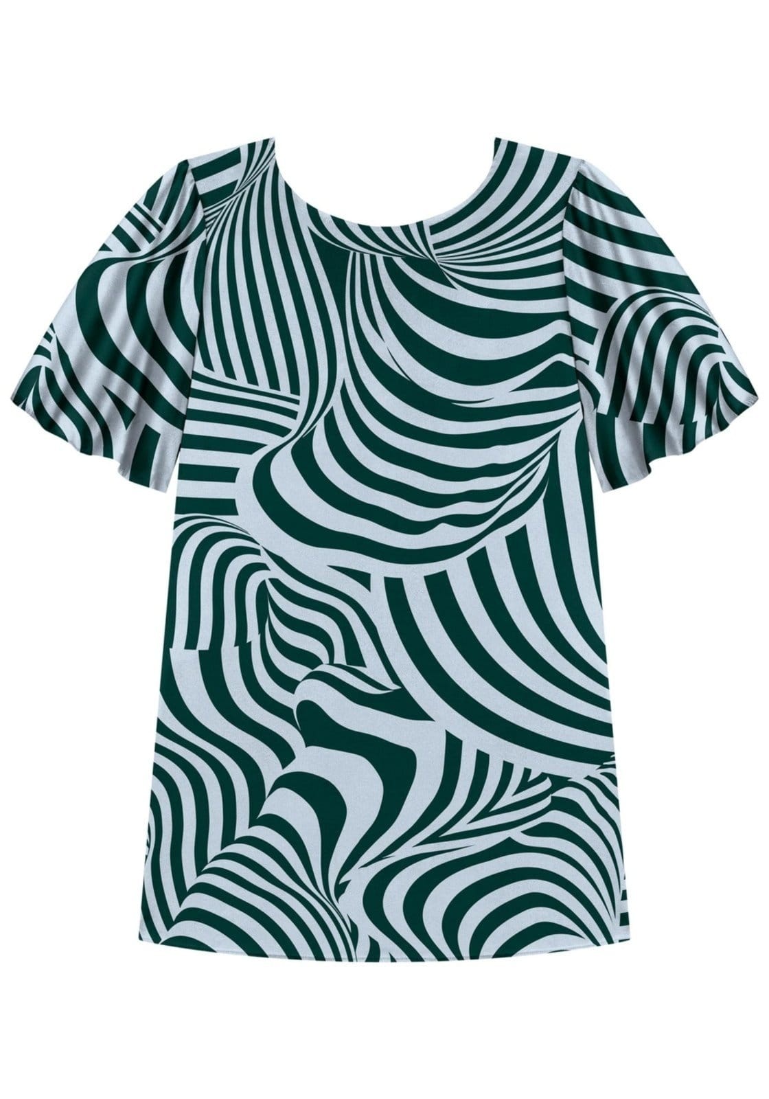 Vestido Curto Fluido Estampado Em Viscose Responsável