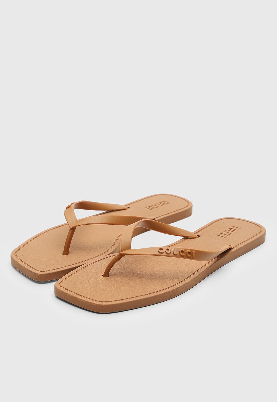 Vista 2 Chinelo Feminino Colcci Ponta Quadrada Colcci caramelo