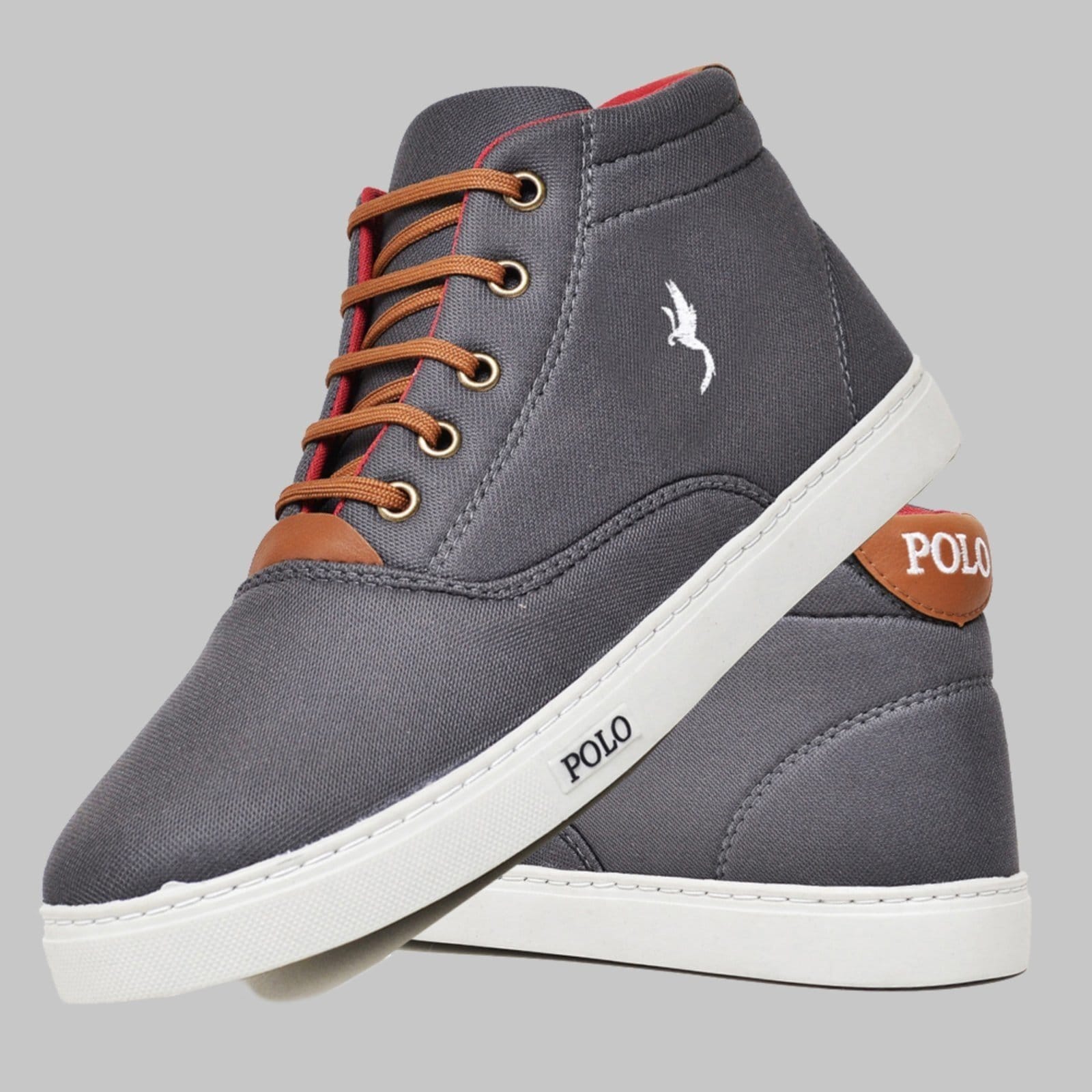 Sapatênis Casual Masculino Cano Alto Polo Blu Cinza