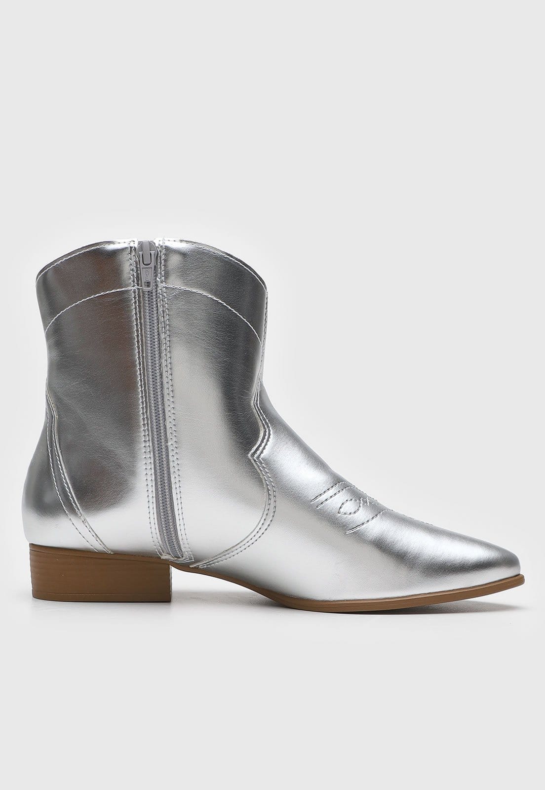 Vista 2 Bota Western Via Uno Cano Médio VIA UNO prata