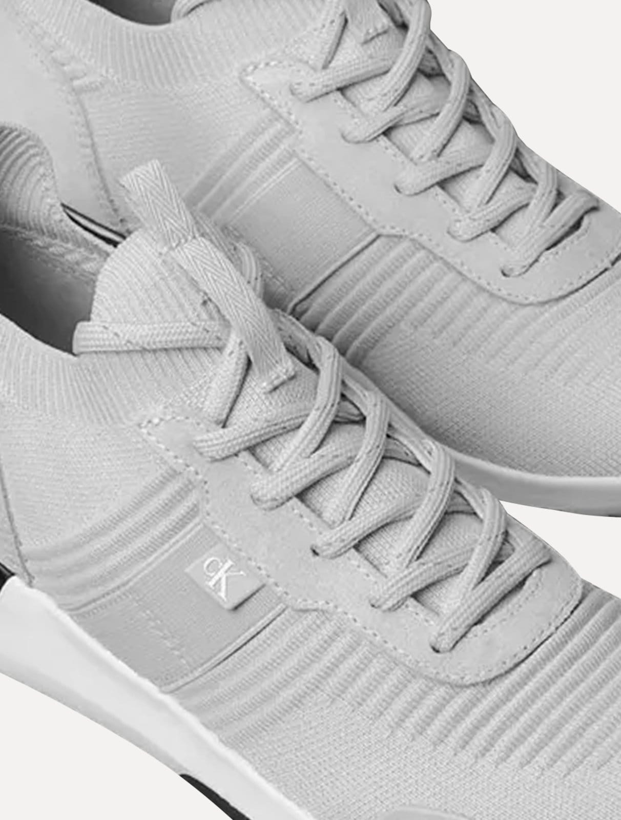 Vista 2 Tênis Calvin Klein Jeans Masculino Baixo Knitt Flexible Claro Calvin Klein cinza