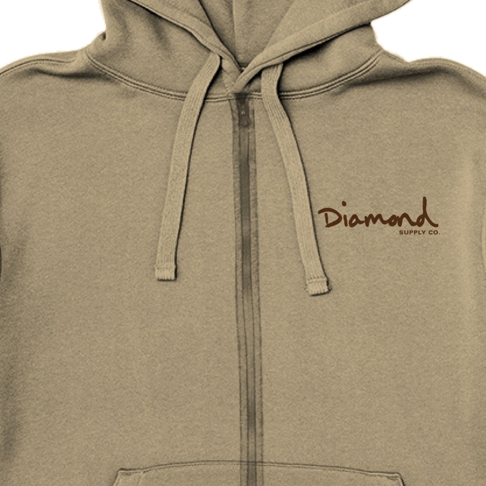Vista 2 Moletom Diamond Mini Og Script Hoodie Masculino Diamond bege