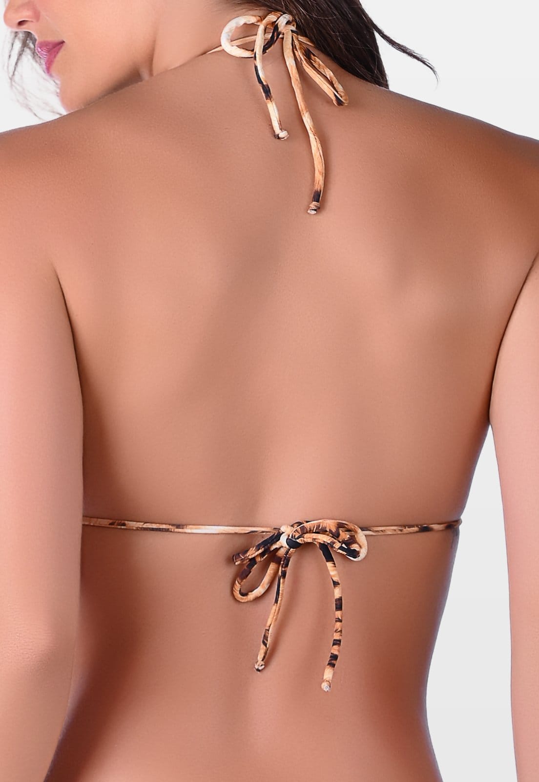 Vista 2 Top Summer Soul Cortininha De Amarrar Com Bojo Removível Animal Print Summer Soul onça/preto