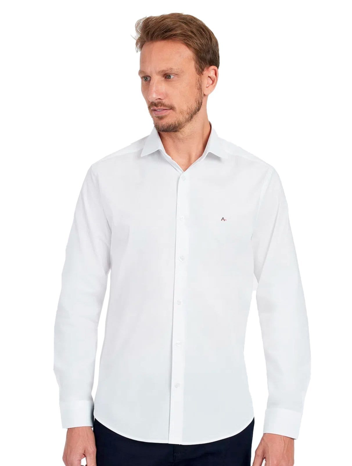 Camisa Aramis Masculina Slim Tricoline Stretch Branca