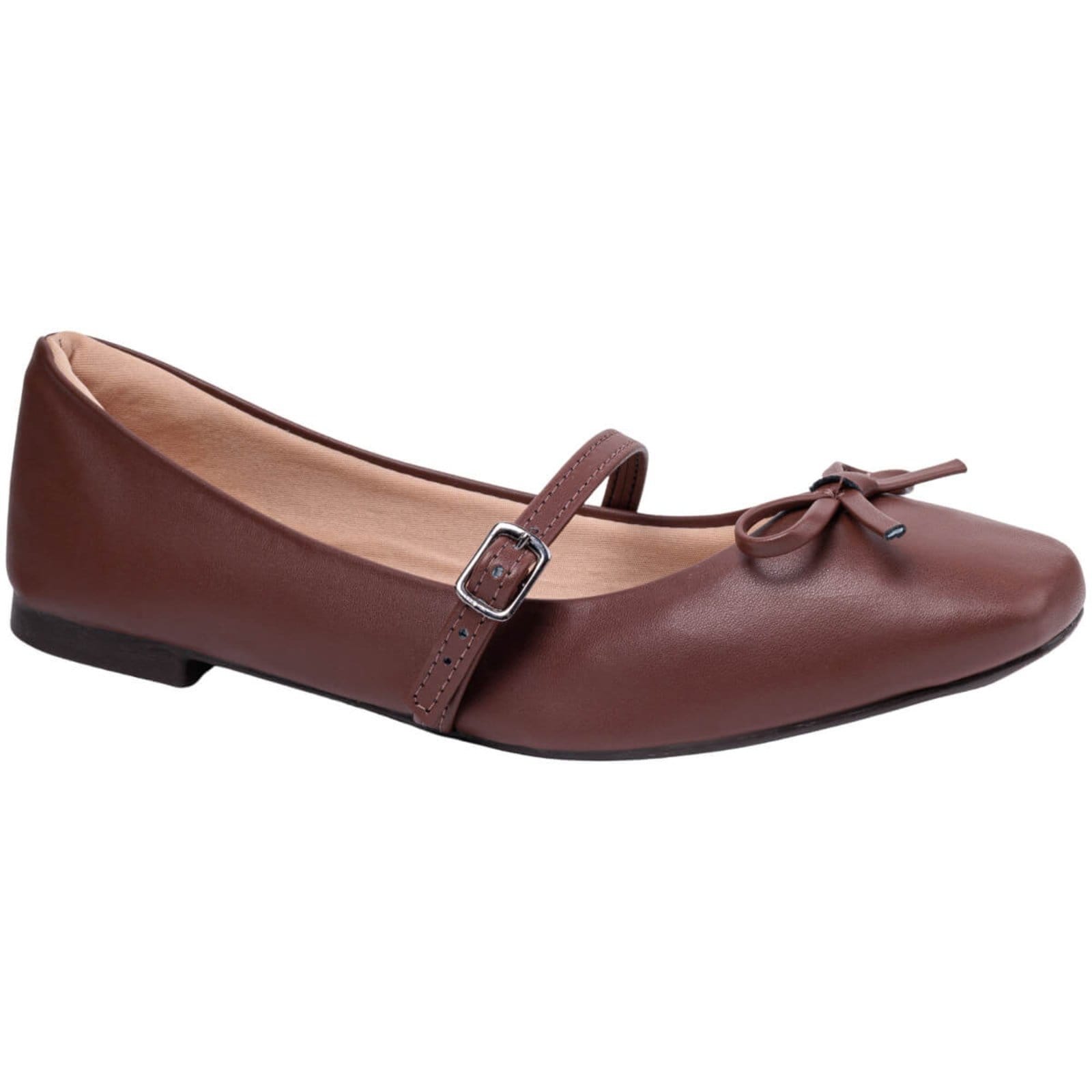 Sapatilha Feminina Bailarina Flat Delicada Bico Quadrado Loafer Confortavel Via Angel 9301 Terra