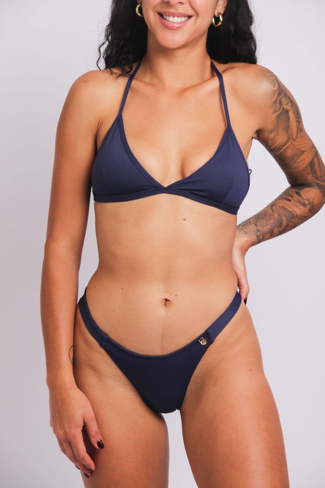 Vista 2 2421 - Calcinha de Biquíni Fio Sem Costura Duna Casual DunaCasual azul marinho