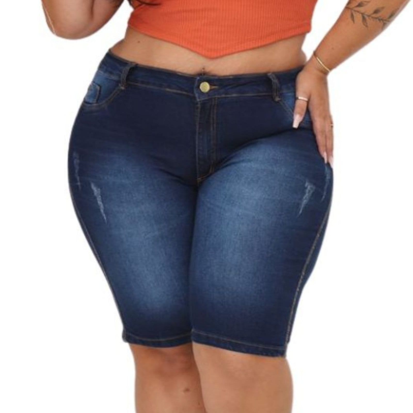 Bermuda Escura Plus Size Lina