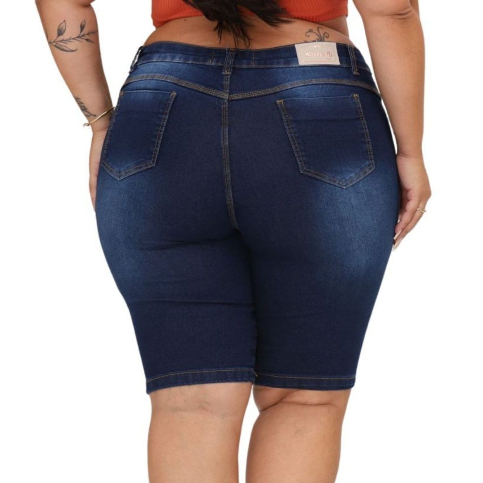 Vista 2 Bermuda Escura Plus Size Lina Jeans Loka azul/jeans