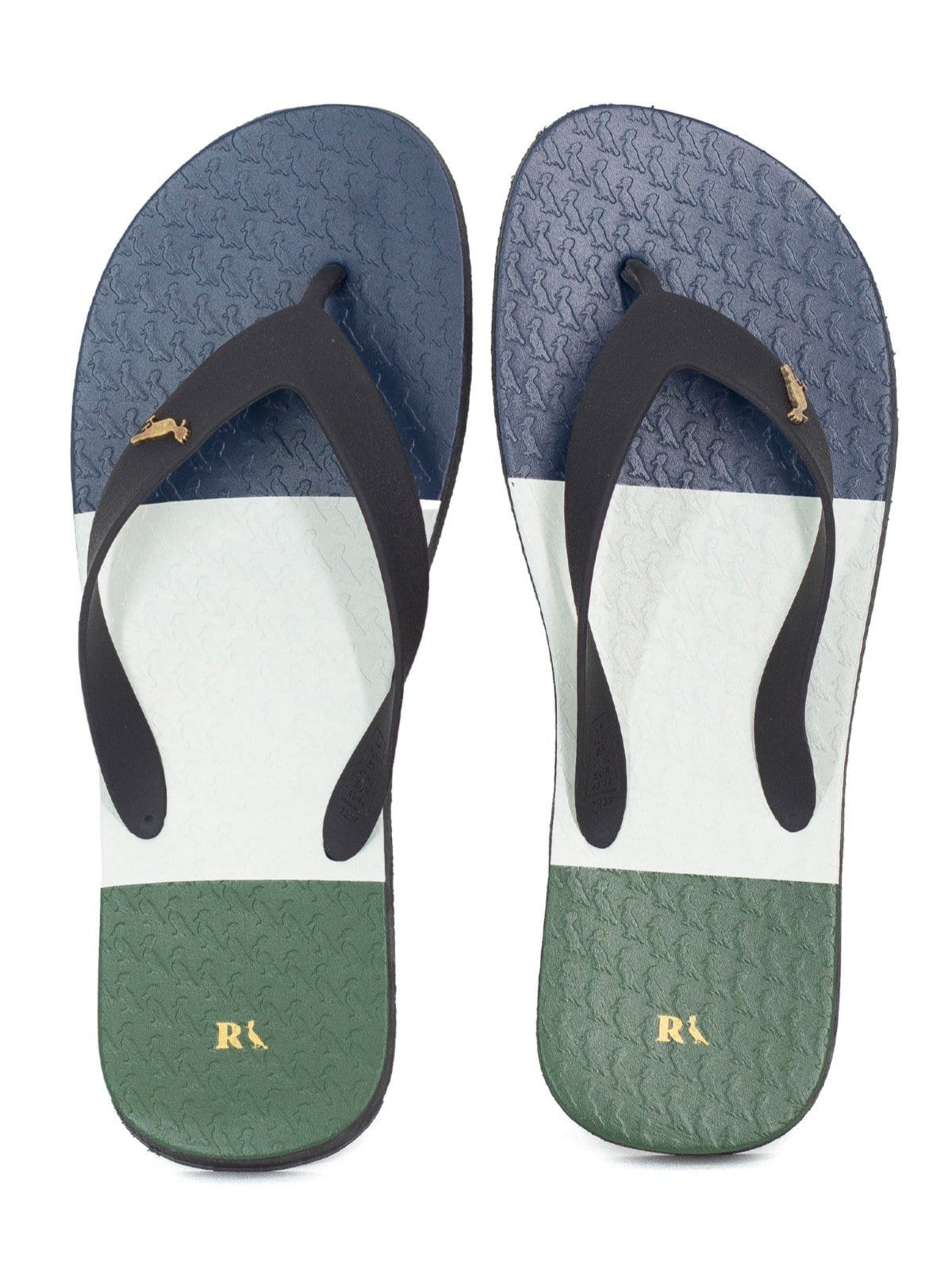 Chinelo Masculino Reserva Listras On The Go Borracha Confortável Navy Off White Militar