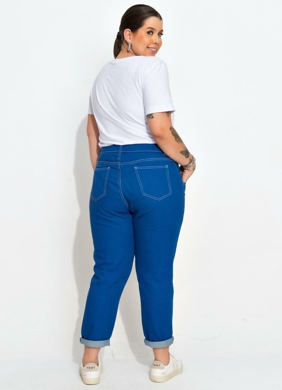 Vista 2 Calça Jeans Bic Quintess azul
