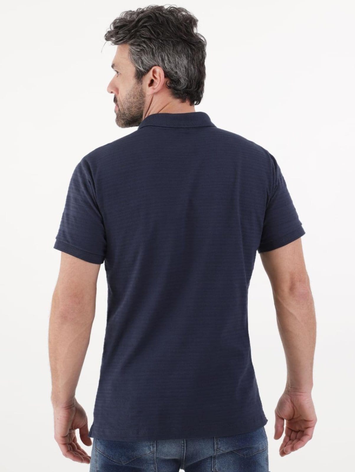 Vista 2 Polo Manga Curta Masculina Marinho DZero azul