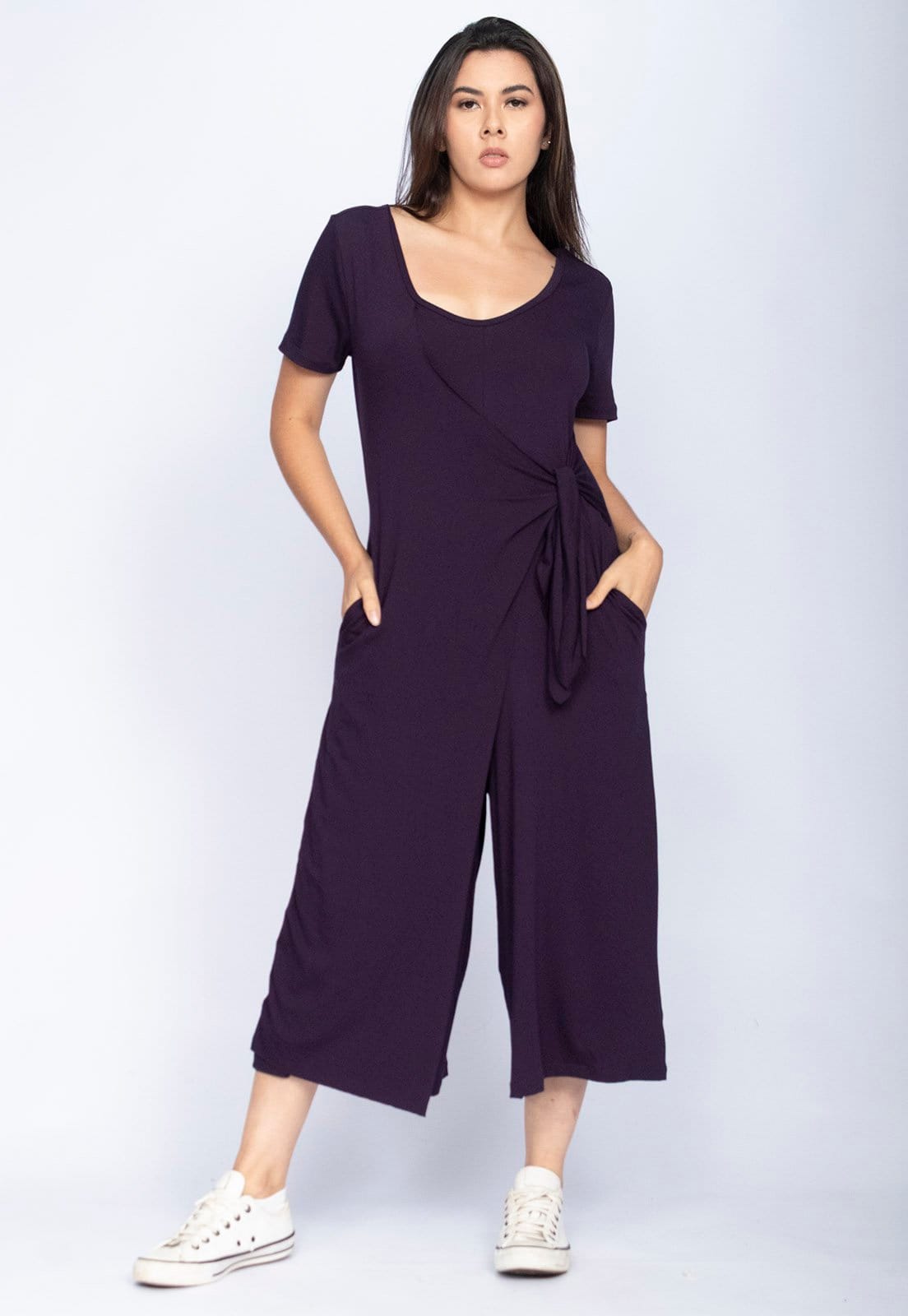 Vista 2 Macacão CabanaFree Piatã Pantacourt Malha com Manga Curta Marinho Cabanafree azul