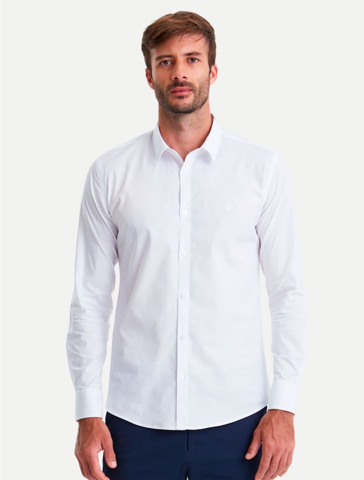 Camisa Original Penguin Social ML Slim BPWF0024 Branca