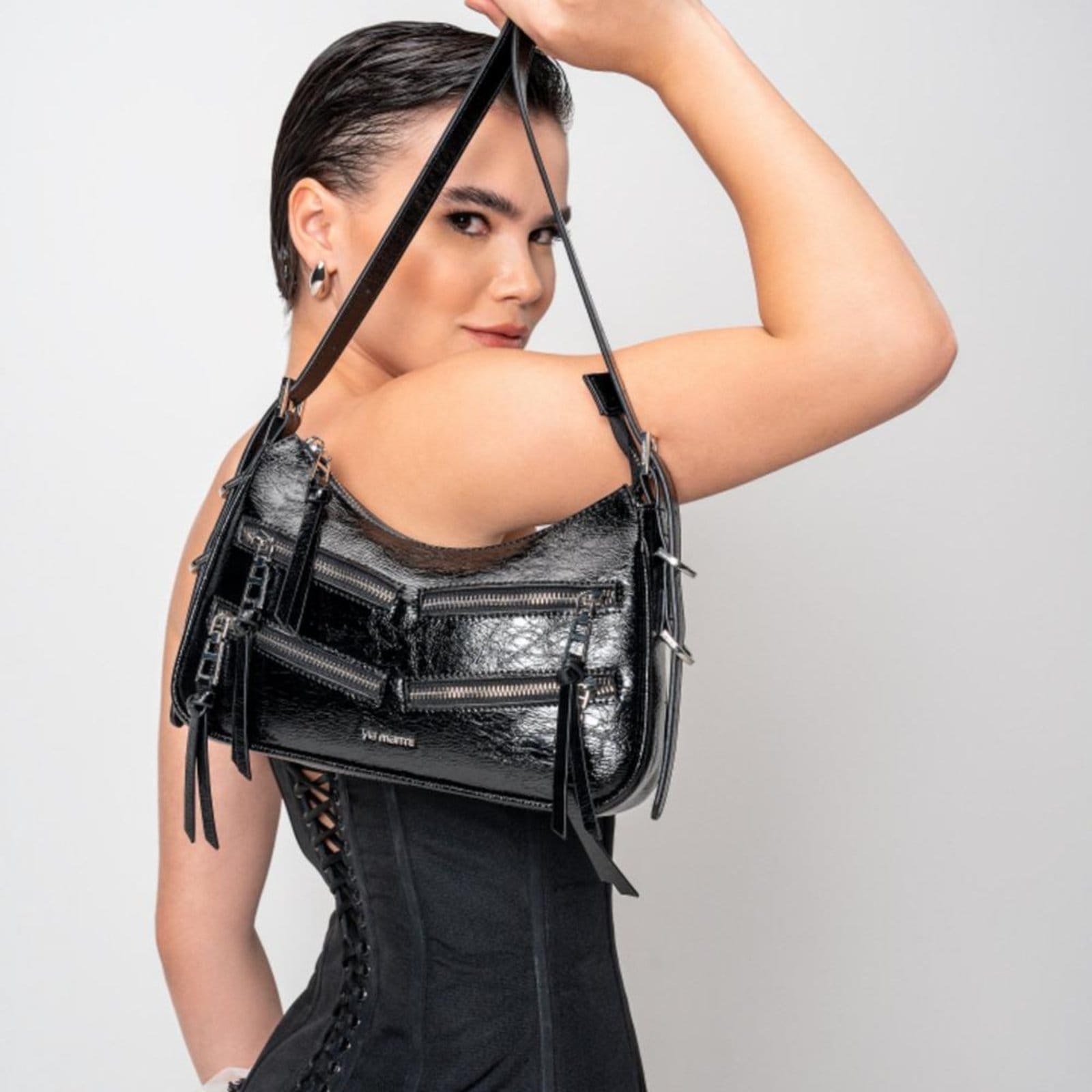 Vista 2 Bolsa Feminina Via Marte Shoulder B1-204 Preto VIA MARTE incolor