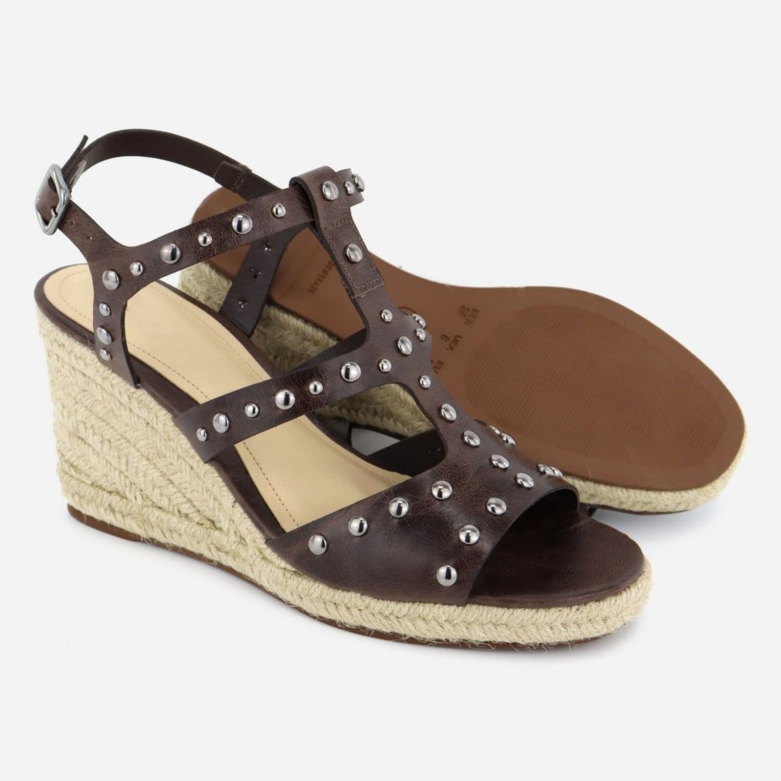 Vista 2 Tamanco Feminino Couro Maria Paula Corda Hotfix MARIA PAULA café