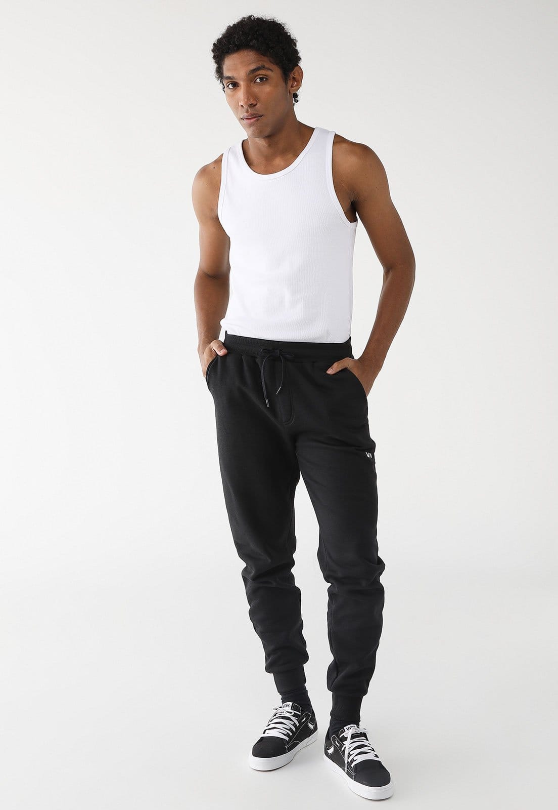 Vista 2 Calça de Moletom RVCA Jogger Logo Preta RVCA preto