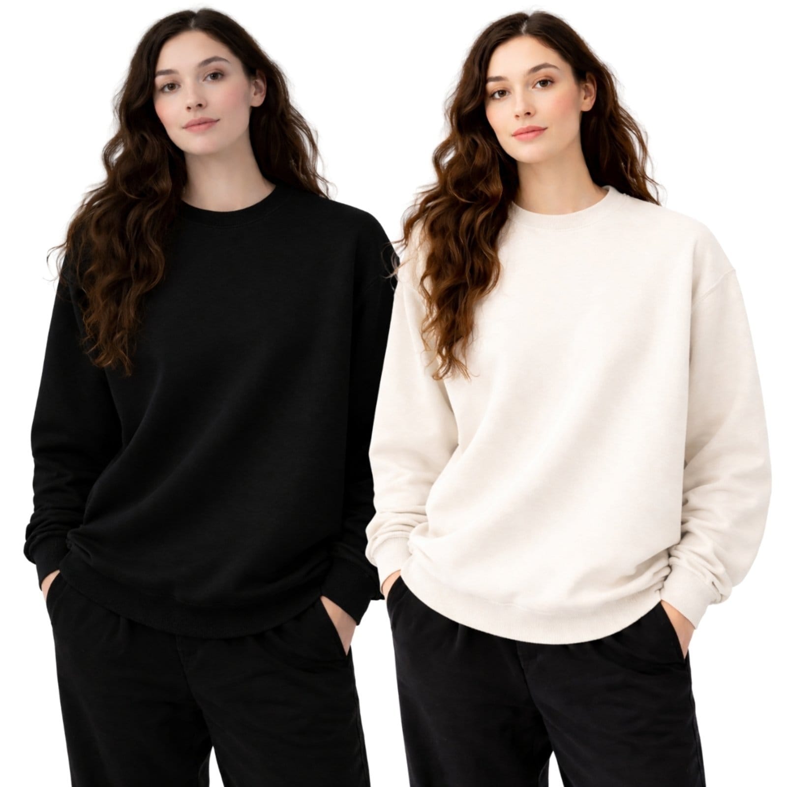 Kit 2 Blusa de Frio Moletom Sem Capuz Confortavel Macio Liso